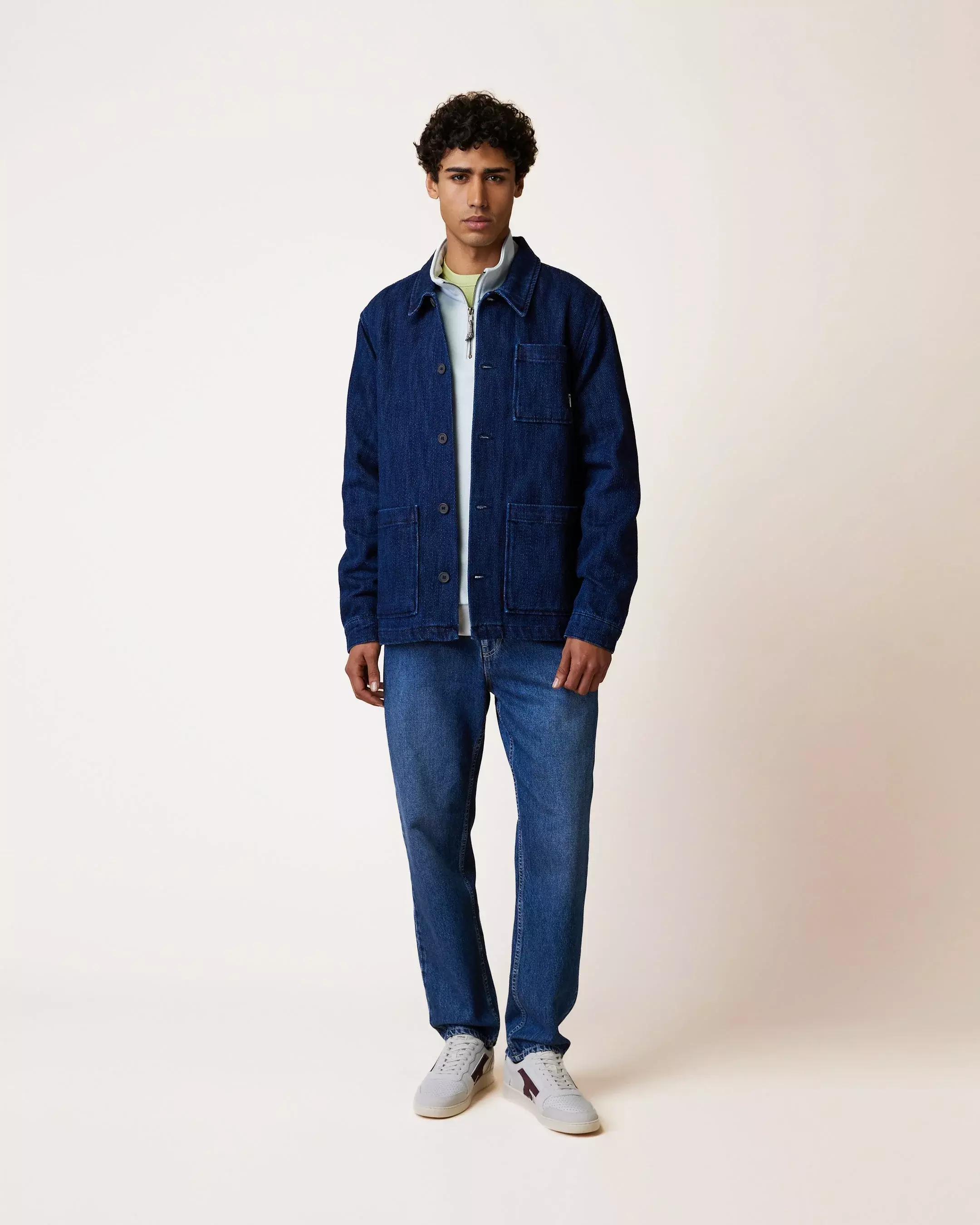 Faguo Lorge Denim Jacke Blau Herren Bio-Baumwolle blau